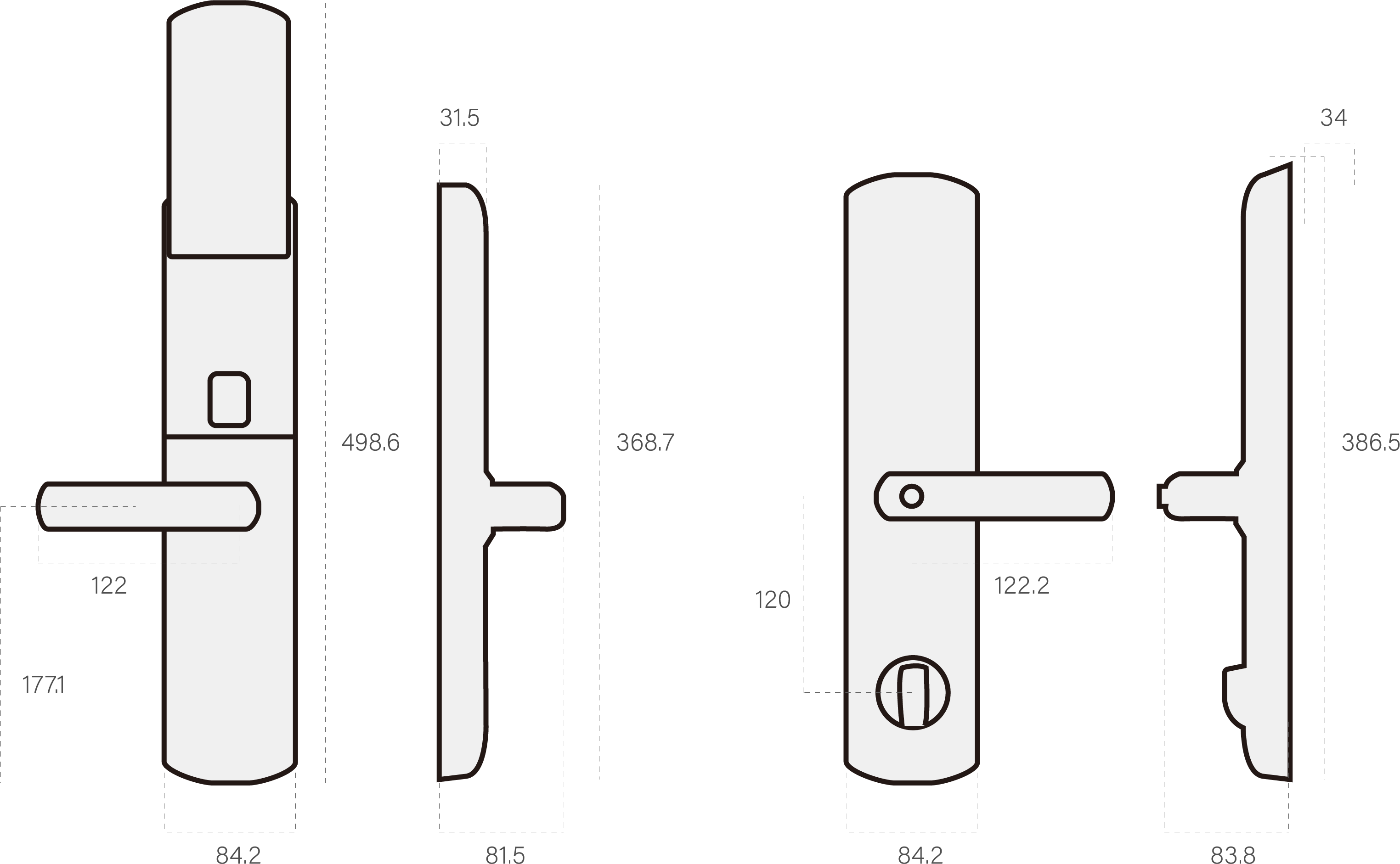 Biểu đồ vật lý và kỹ thuật truy cập và Oled Màn hình Automatic Slinding Smart Lock