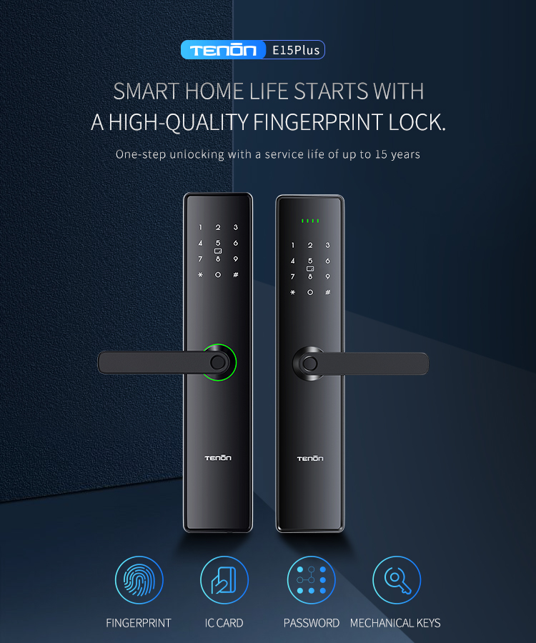 E15 Smart Lever Lock Acrylic Touchscreen Smart Residential Lock